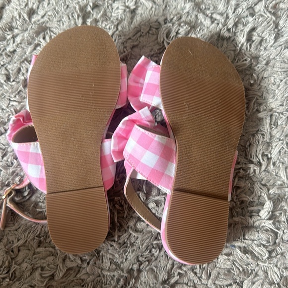 NWOT JANIE AND JACK DOUBLE BOW GINGHAM Sandals Size 10 - Picture 3 of 3